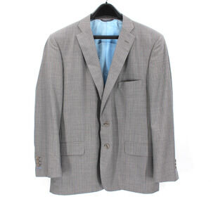Holland & Sherry Savile Row Royal Classic Wool Grey Stripe Suit Jacket 46 Blazer
